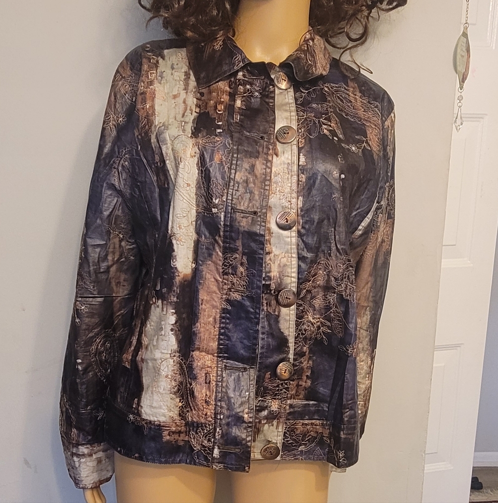 Chico's Metallic Lighweight Jacket